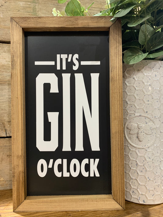 It's Gin O'Clock Framed Sign
