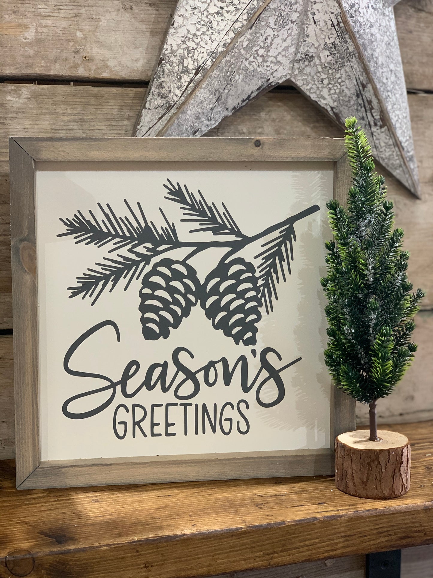 Season's Greetings Framed Sign