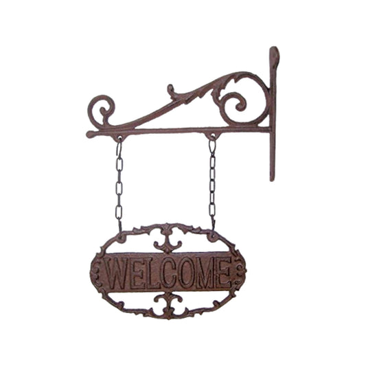 Cast Iron Welcome Sign with Bracket
