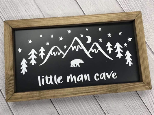 Little Man Cave Framed Sign