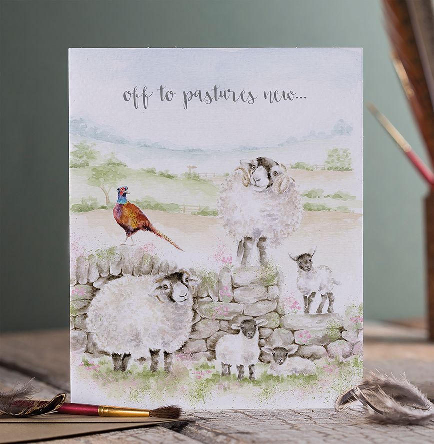 Wrendale 'Pastures New' Sheep Card