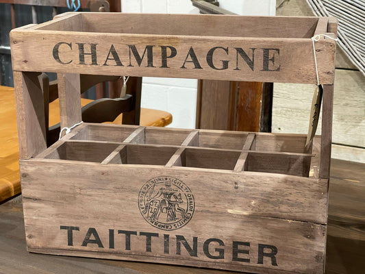 Taittinger Champagne Wooden Crate x 8 Bottles