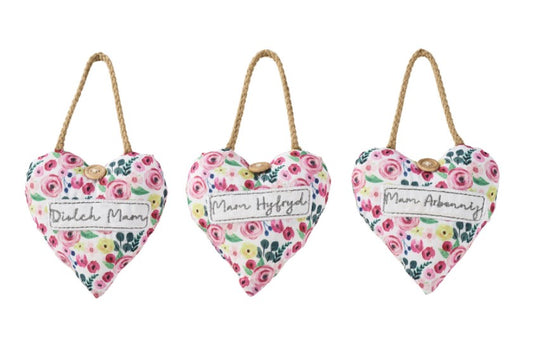 Welsh Mam Fabric Heart Hanger